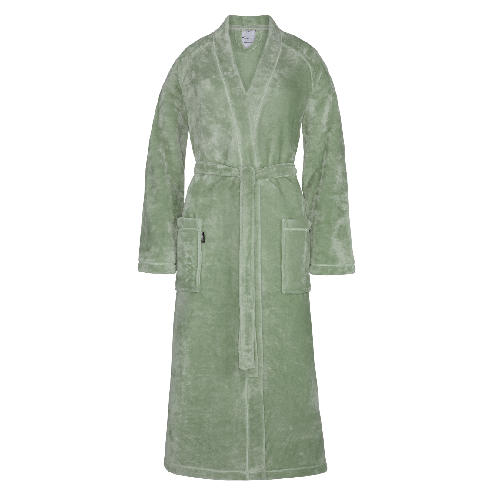 Super zachte badjas in de kleur light olive gemaakt van 100% gerecycled polyester. Badjas Sara is een kimono badjas met opsteekzakken en een ceintuur. De badjas is geschikt voor dames en beschikbaar in twee kleuren.