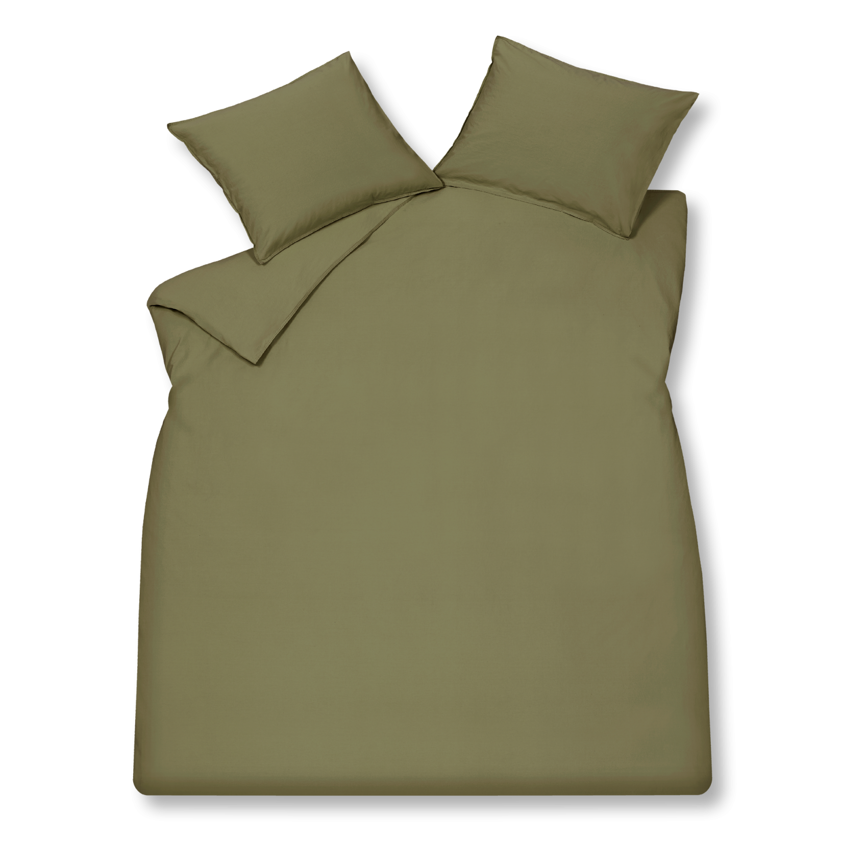 WASHED COTTON dekbedovertrek | martini olive