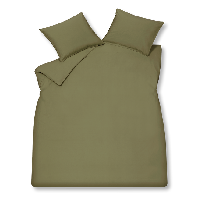 WASHED COTTON dekbedovertrek | martini olive