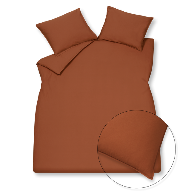WASHED COTTON dekbedovertrek | rusty brown