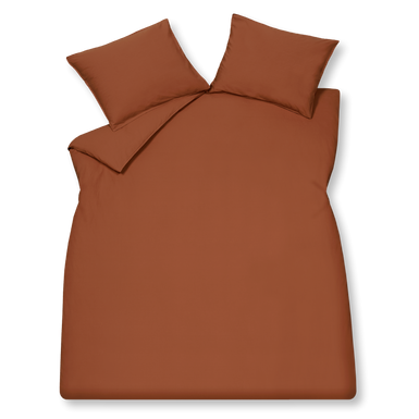WASHED COTTON dekbedovertrek | rusty brown