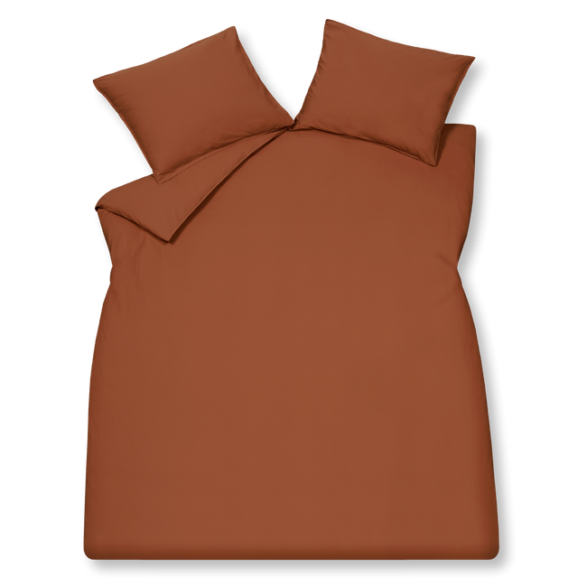 WASHED COTTON dekbedovertrek | rusty brown