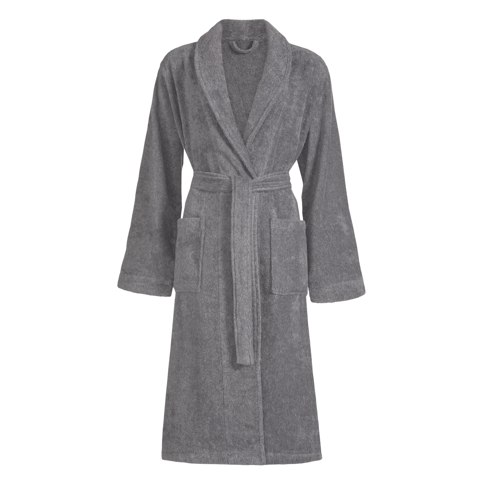 Dallas grey badjas is effen grijs en doordat er gebruik gemaakt is van de fibrotint techniek, waarbij verschillende vooraf gekleurde draden gebruikt zijn, heeft deze badjas een diepe kleur met subtiele kleurschakeringen. Door het uitgebreide kleuringsproces heeft de badjas een hoog absorberend vermogen, blijven de kleuren heel lang goed en voelt de stof ongelofelijk zacht aan. De badjas heeft een omgeslagen kraag en grote insteekzakken.