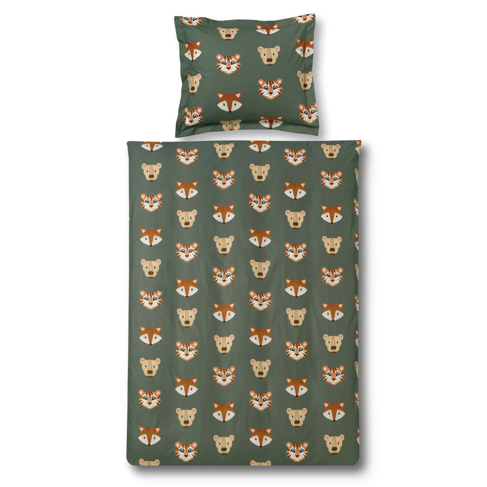 JUNGLE KIDS dekbedovertrek | olive