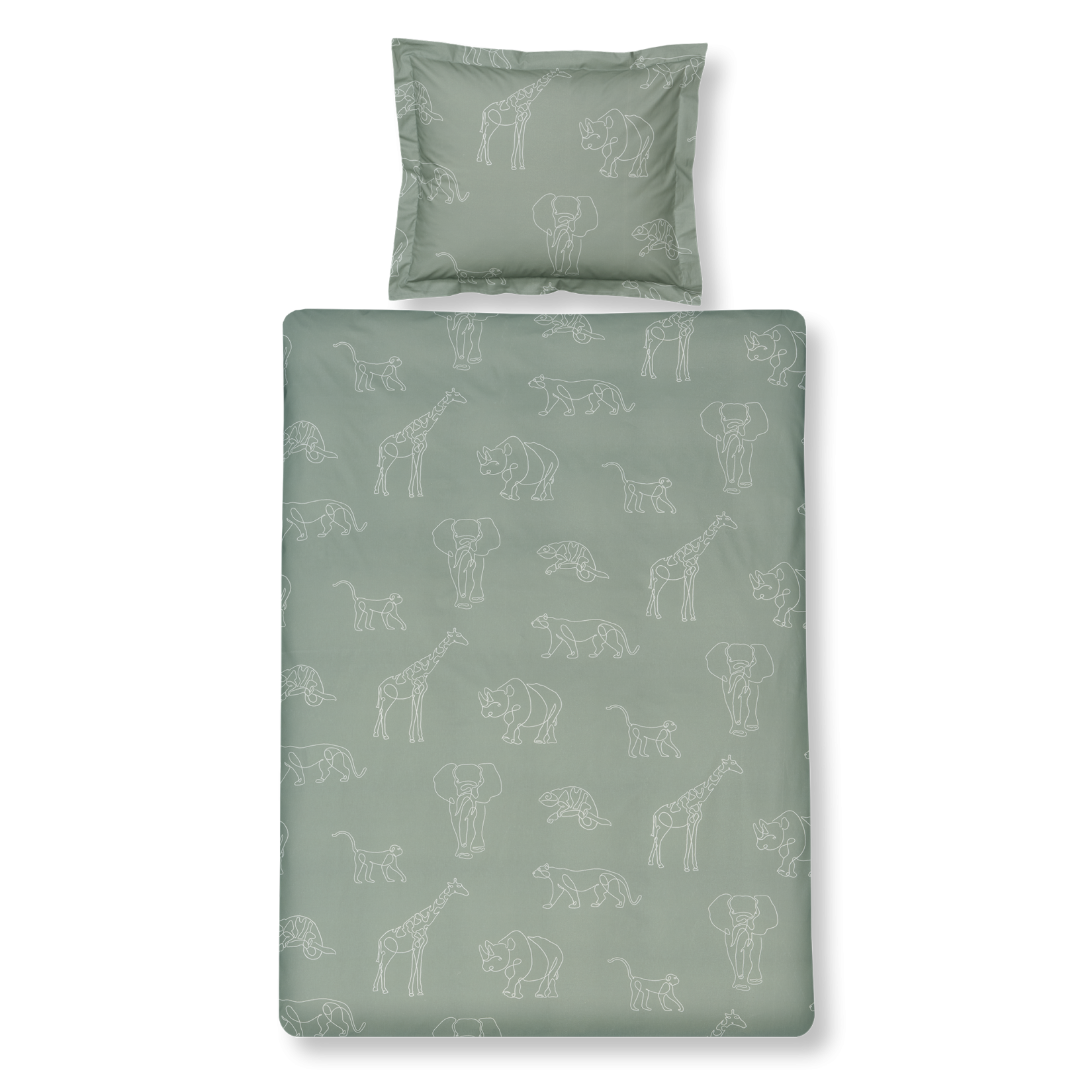 SAFARI KIDS dekbedovertrek | vintage green