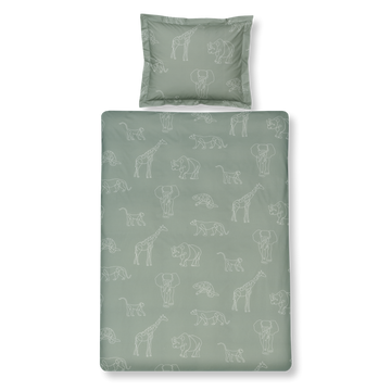 SAFARI KIDS dekbedovertrek | vintage green