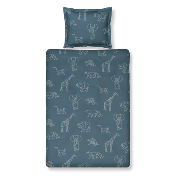 SAFARI KIDS dekbedovertrek | vintage blue