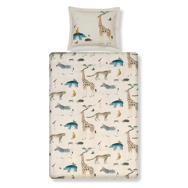 WILD ANIMALS dekbedovertrek | cream tan
