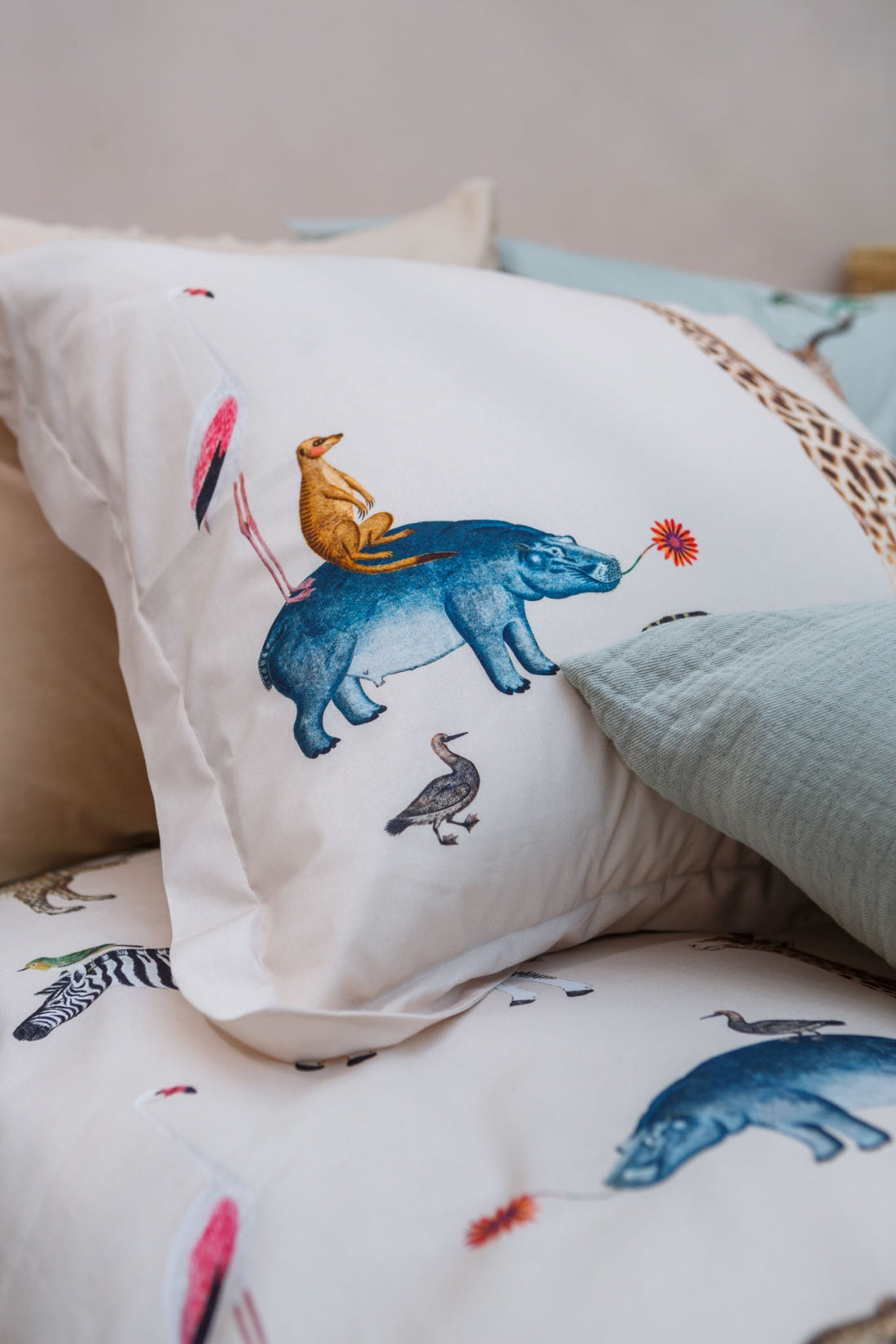 WILD ANIMALS dekbedovertrek | cream tan