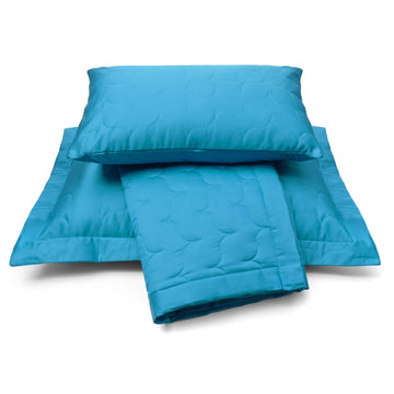 SATIN BEDSPREAD | ocean blue