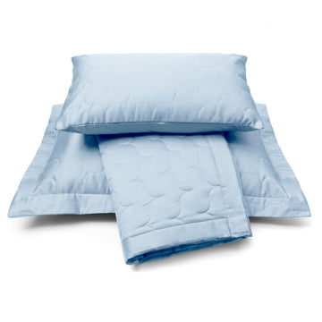 SATIN BEDSPREAD | dusty blue